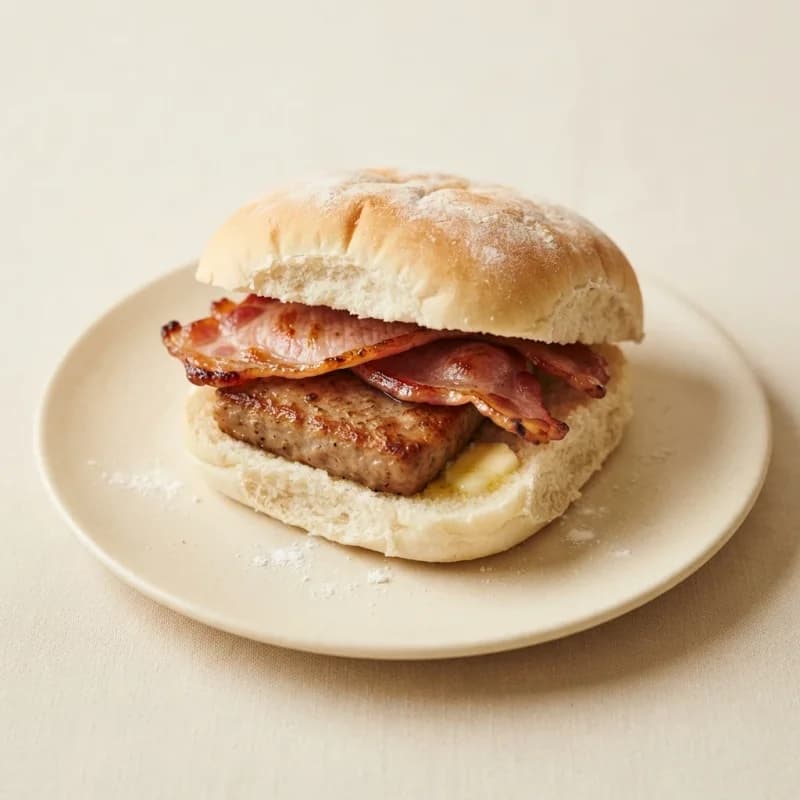 Greggs Bacon & Lorne Sausage Breakfast Roll