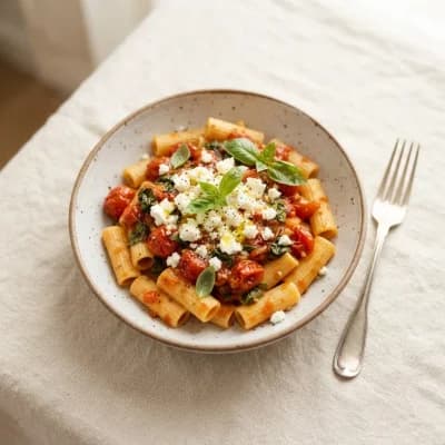 Greggs Feta and Tomato Pasta