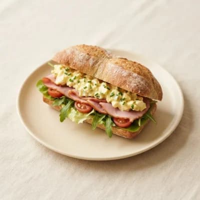 Greggs Honey Roast Ham and Egg Salad Roll