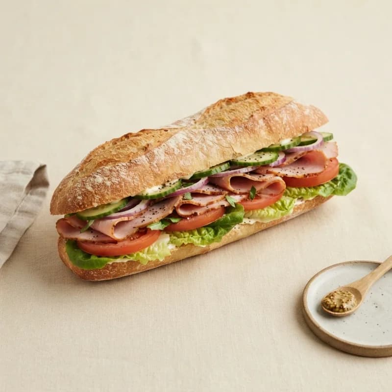 Greggs Honey Roast Ham Salad Baguette