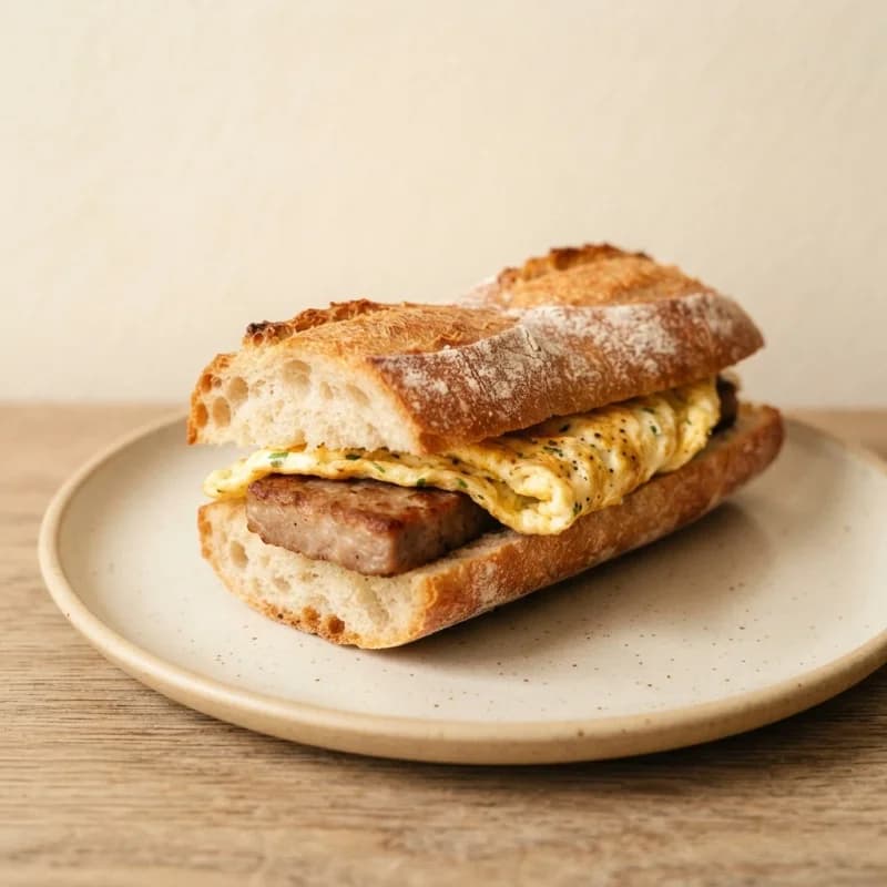 Greggs Lorne Sausage and Omelette Breakfast Baguette
